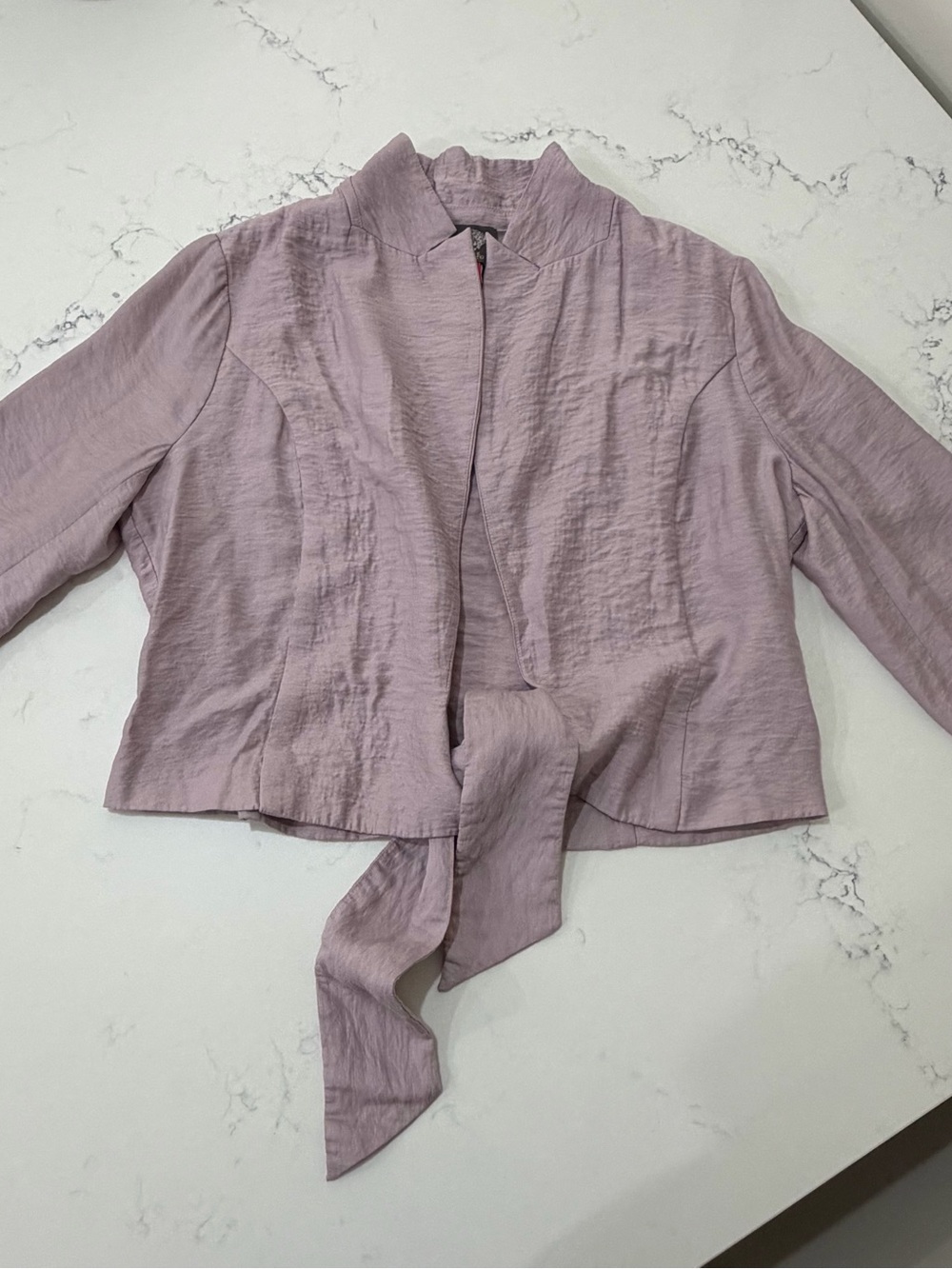 Vince Camuto Mauve Lilac Tie Front Cropped Blazer Jacket Size M